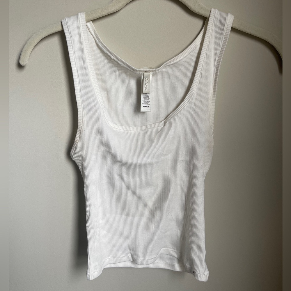 Skims Ribbed Tank White Size small